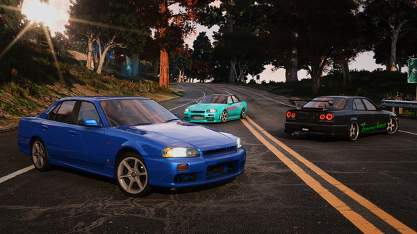 Nissan Skyline ER34 Sedan - GTA 5 & FiveM Car Mod | 200+ Tuning parts