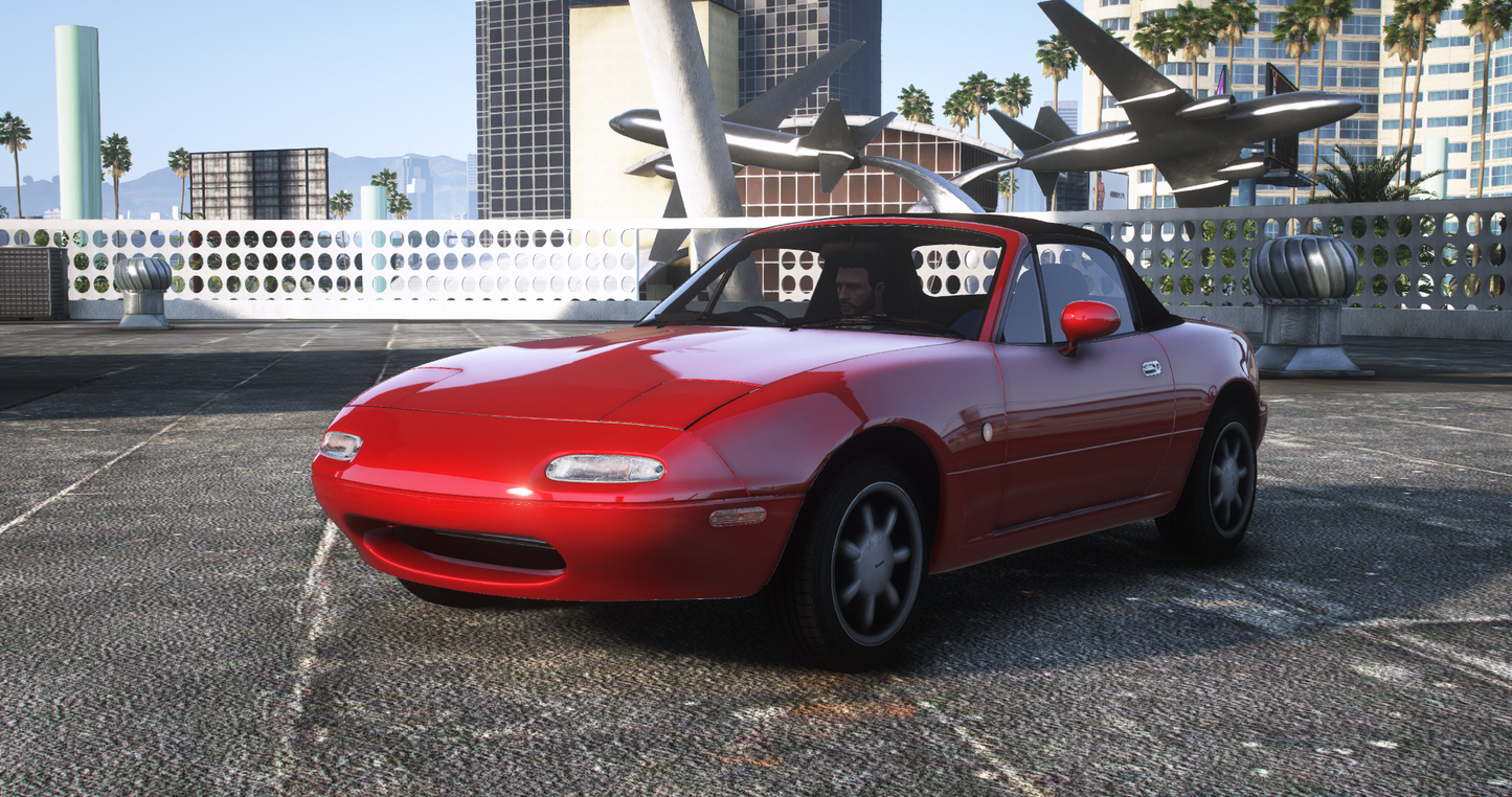 Mazda MX-5 Miata NA 1990 [200+ Tuning / Animated Roof / Liveries / Add-On / LODS / Debadged / FiveM / Replace]