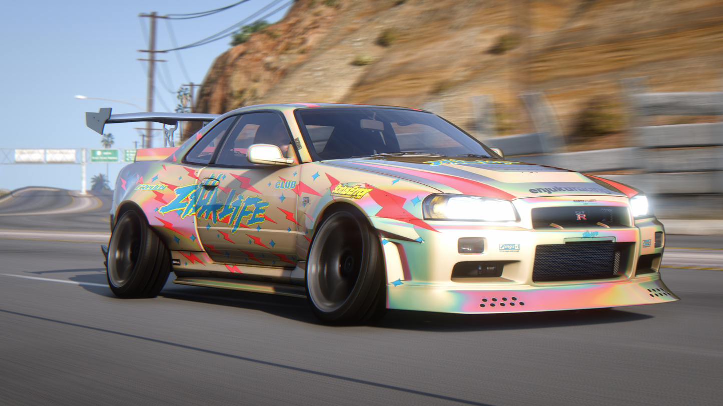 Nissan Skyline GT-R + GT-T R34 Pack [360+ Tuning / 40+ Liveries / Add-On / Debadged / FiveM / LODS]