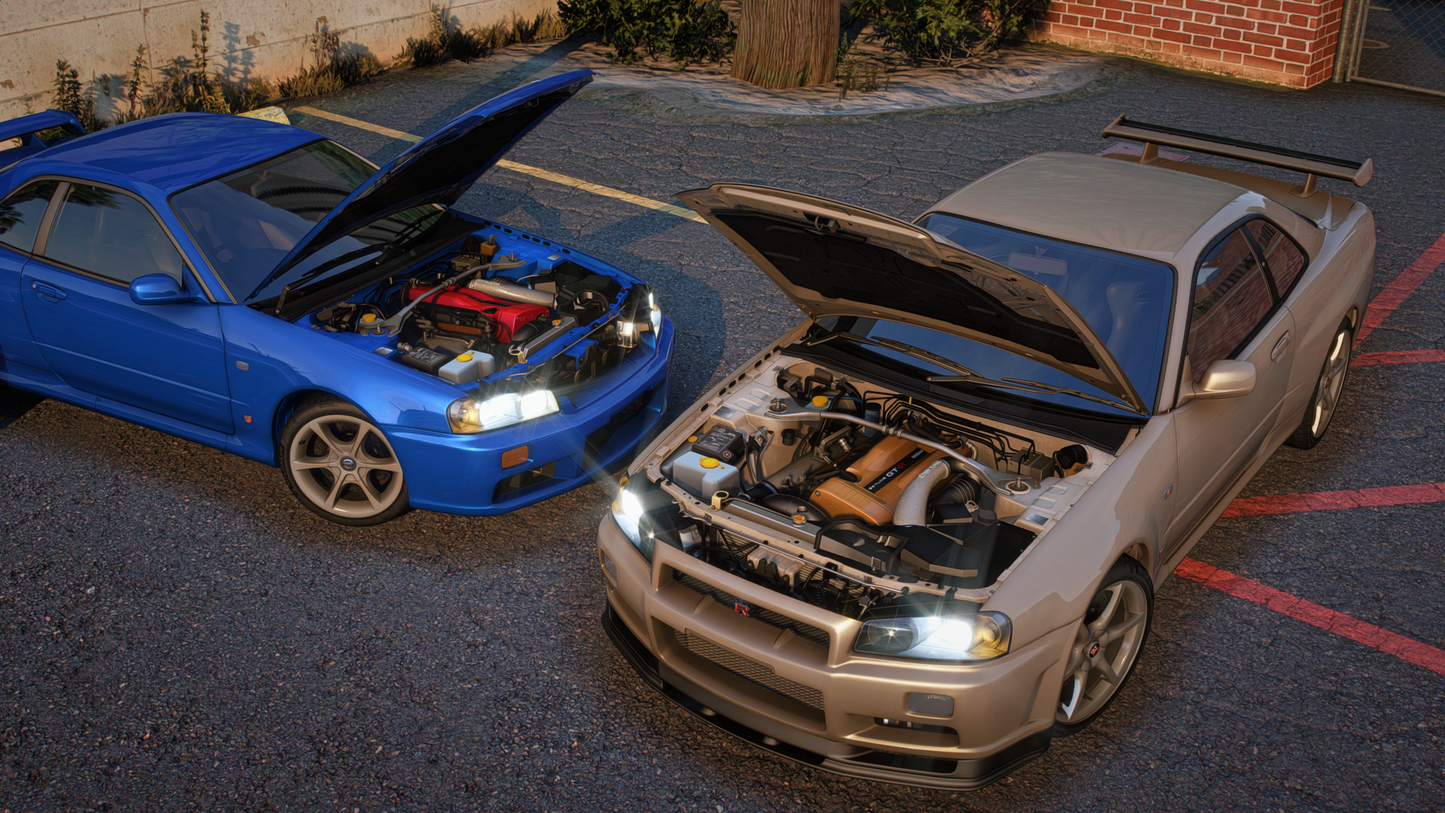 Nissan Skyline GT-R + GT-T R34 Pack [360+ Tuning / 40+ Liveries / Add-On / Debadged / FiveM / LODS]
