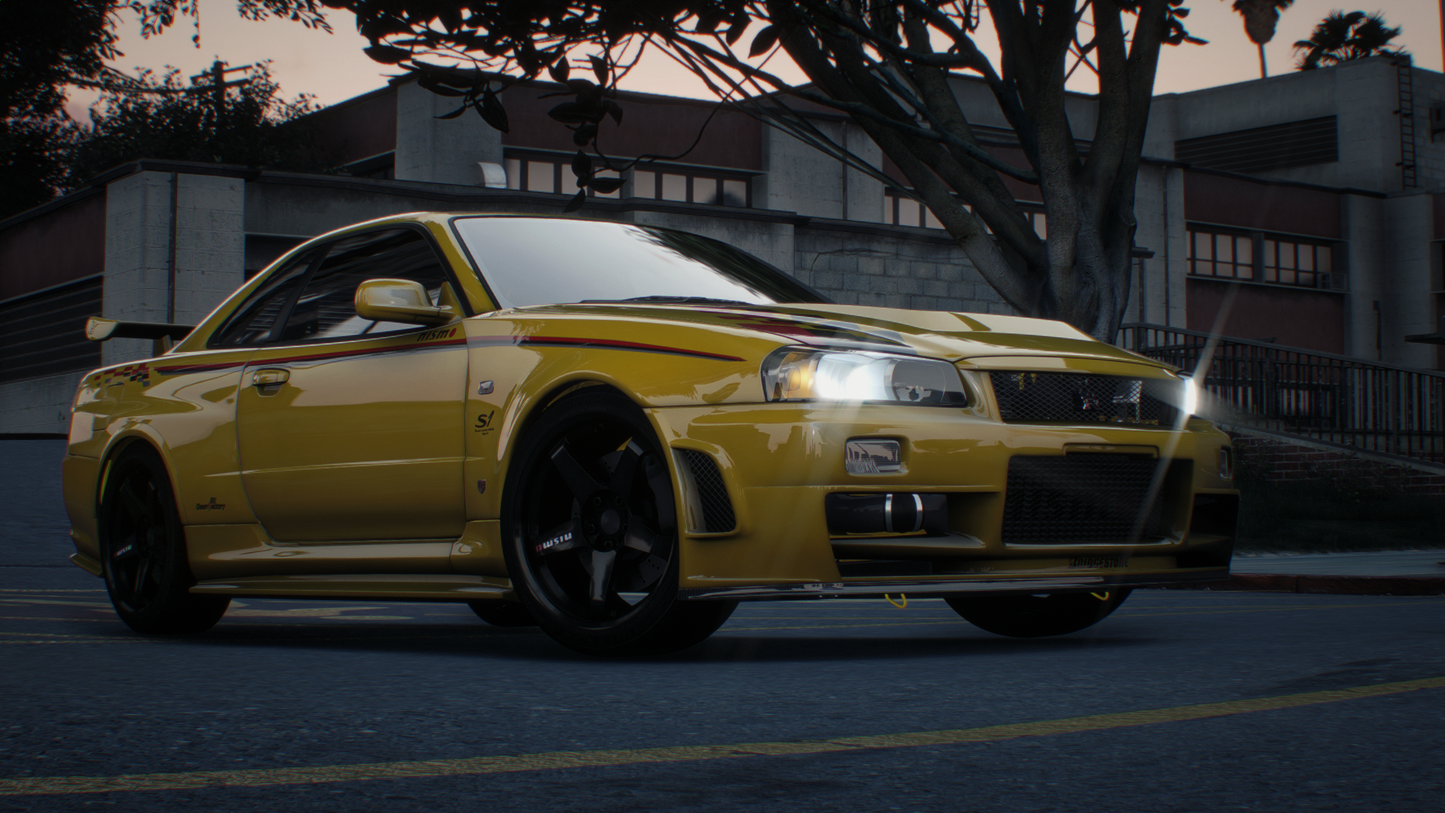 Nissan Skyline GT-R + GT-T R34 Pack [360+ Tuning / 40+ Liveries / Add-On / Debadged / FiveM / LODS]