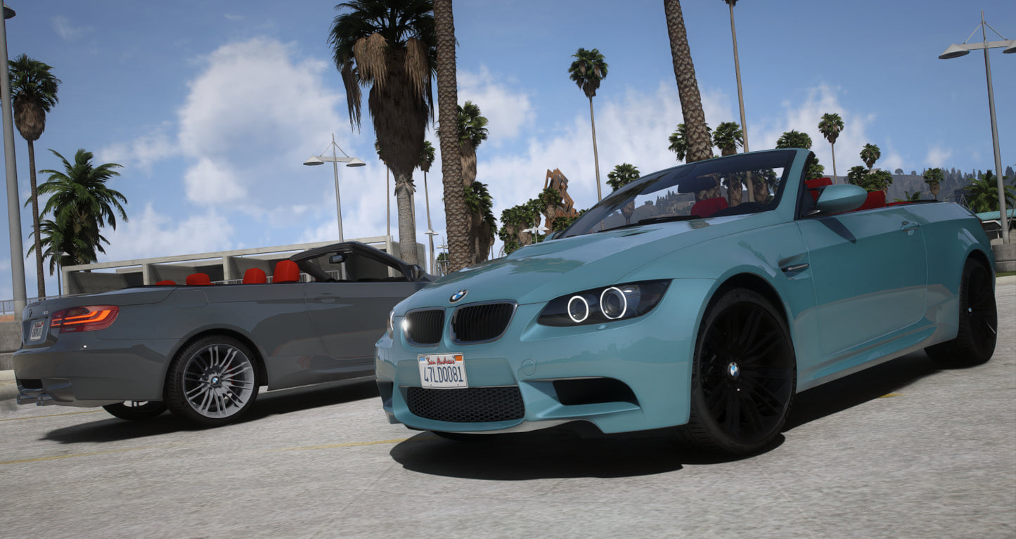BMW M3 Convertible e93 2007 [240+ Tuning / Animated Roof / Add-On / Debadged / FiveM / LODS / Replace]