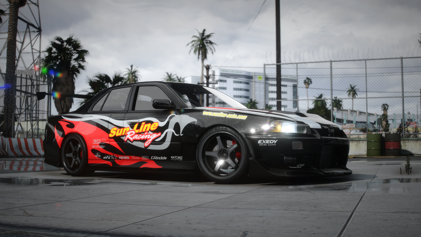 Nissan Skyline ER34 Sedan - GTA 5 & FiveM Car Mod | 200+ Tuning parts