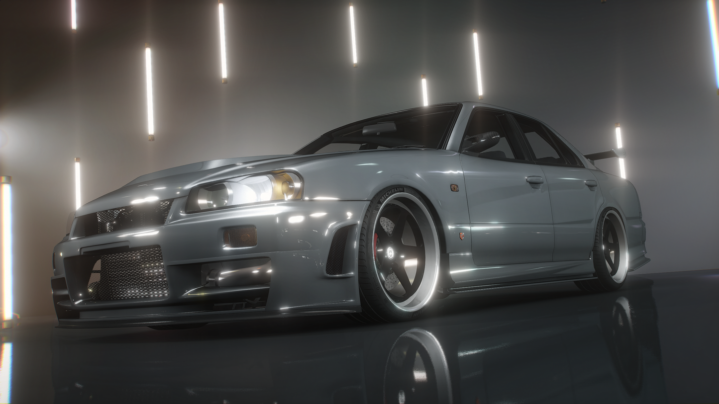 Nissan Skyline ER34 Sedan - GTA 5 & FiveM Car Mod | 200+ Tuning parts