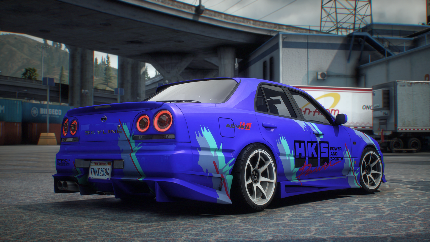 Nissan Skyline ER34 Sedan - GTA 5 & FiveM Car Mod | 200+ Tuning parts