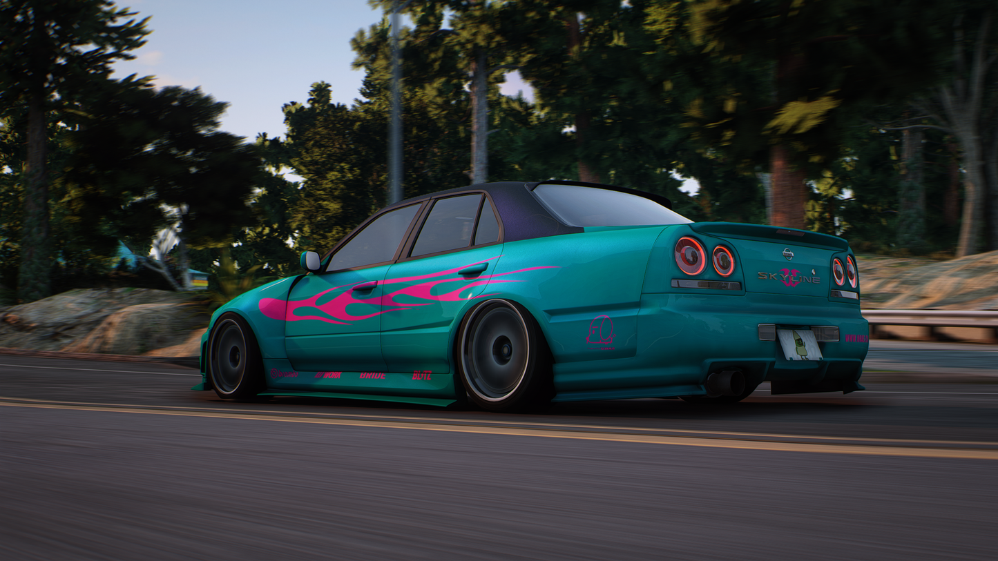 Nissan Skyline ER34 Sedan - GTA 5 & FiveM Car Mod | 200+ Tuning parts