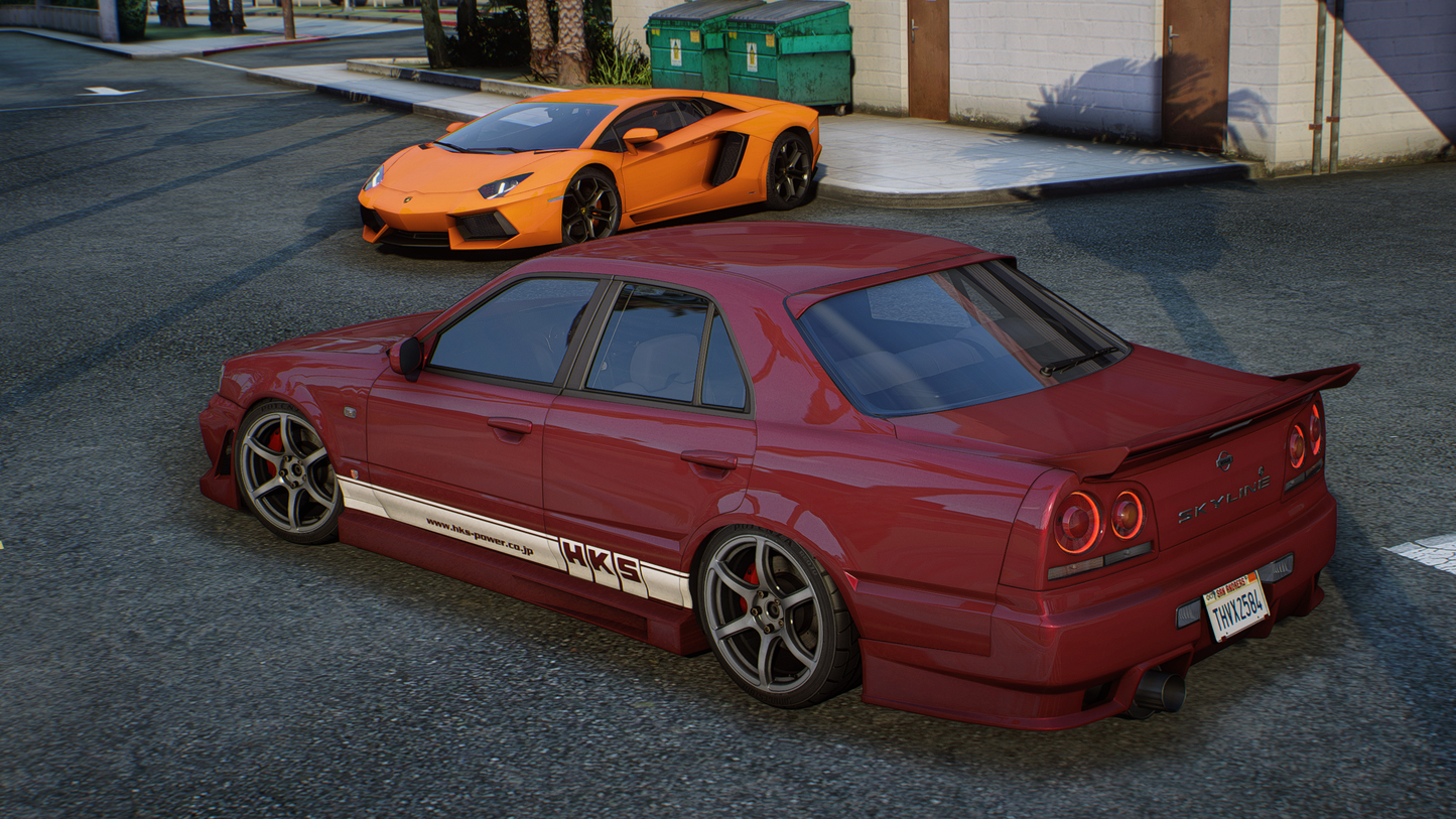 Nissan Skyline ER34 Sedan - GTA 5 & FiveM Car Mod | 200+ Tuning parts