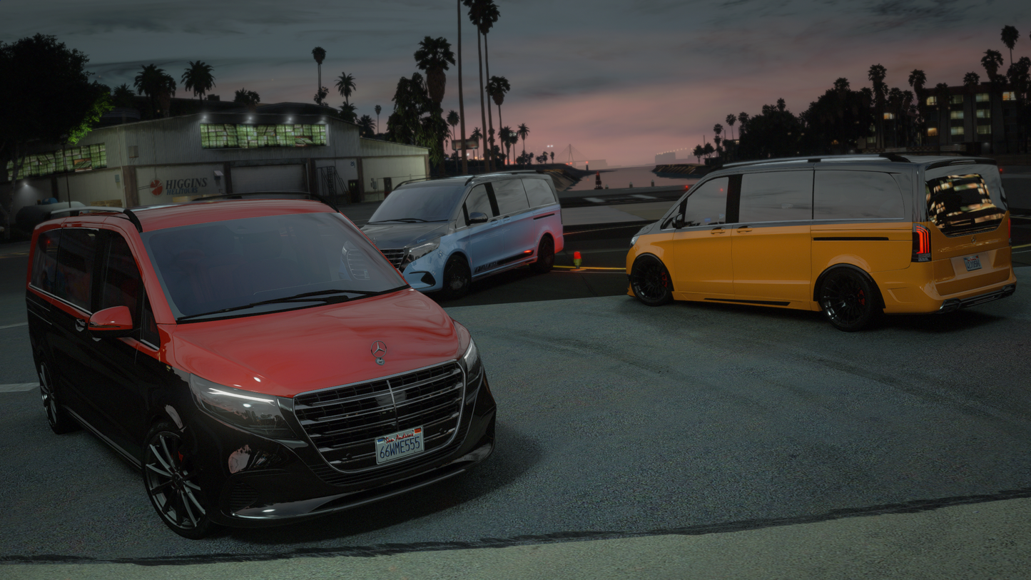 Mercedes V-Class 2025 [Tuning / Liveries / Add-On / Debadged / FiveM / LODS / Replace]