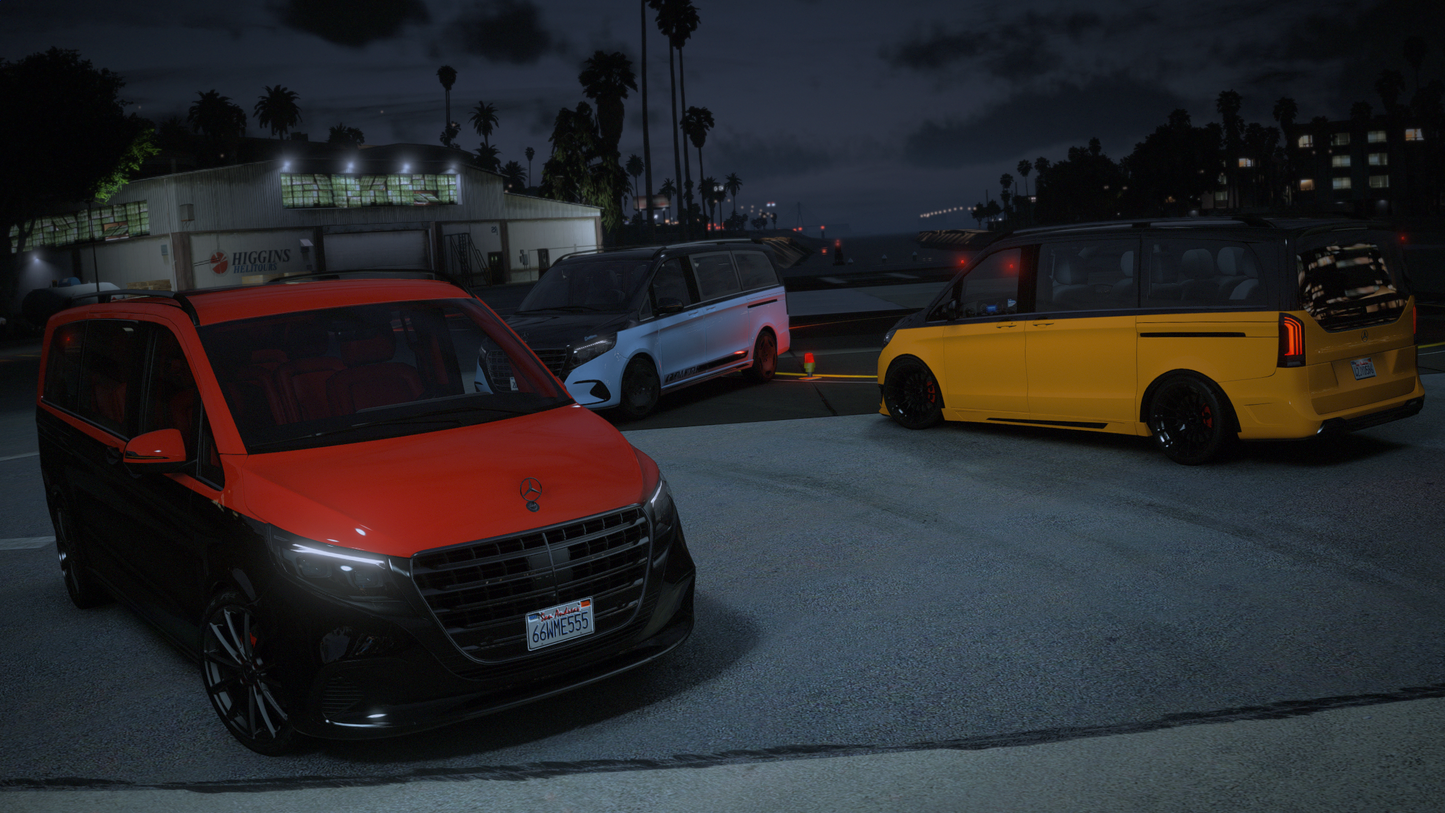Mercedes V-Class 2025 [Tuning / Liveries / Add-On / Debadged / FiveM / LODS / Replace]