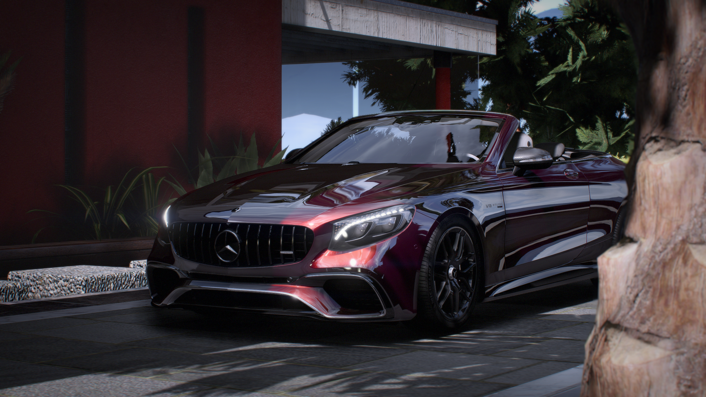 Mercedes S63 AMG Convertible 2020 [90+ Tuning / Liveries / Animated Roof / Add-On / Debadged / FiveM / LODS / Replace]