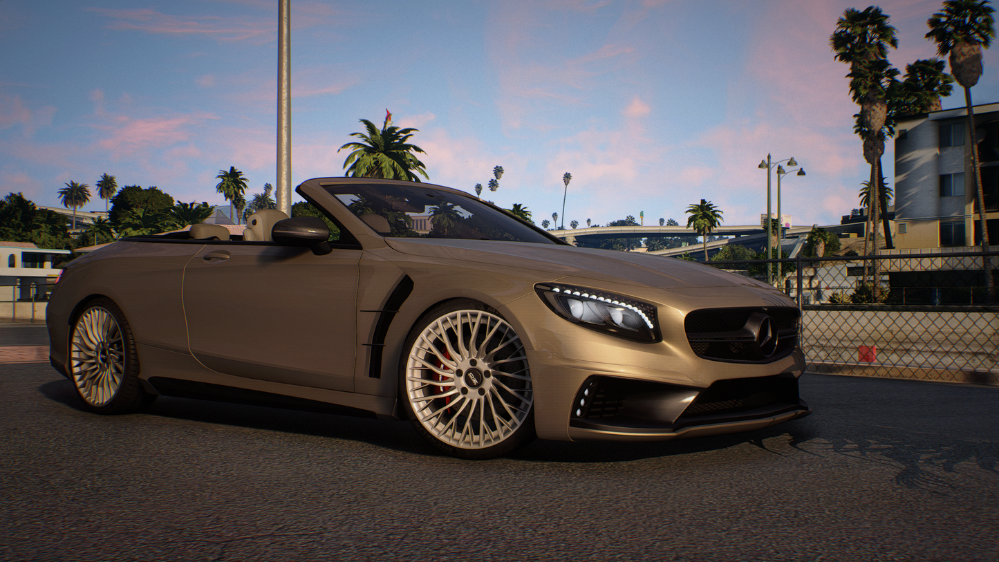 Mercedes S63 AMG Convertible 2020 [90+ Tuning / Liveries / Animated Roof / Add-On / Debadged / FiveM / LODS / Replace]