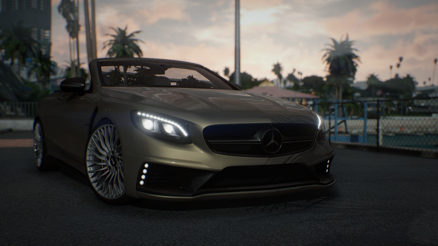 Mercedes S63 AMG Convertible 2020 [90+ Tuning / Liveries / Animated Roof / Add-On / Debadged / FiveM / LODS / Replace]