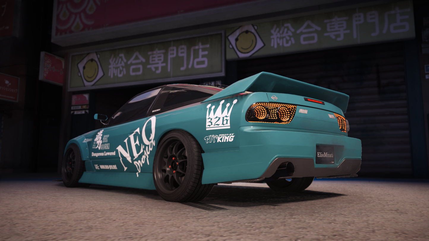 Nissan 180sx S13 [280+ Tuning / Animated Sunroof / Liveries / Add-On / LODS / Debadged / FiveM / Replace]