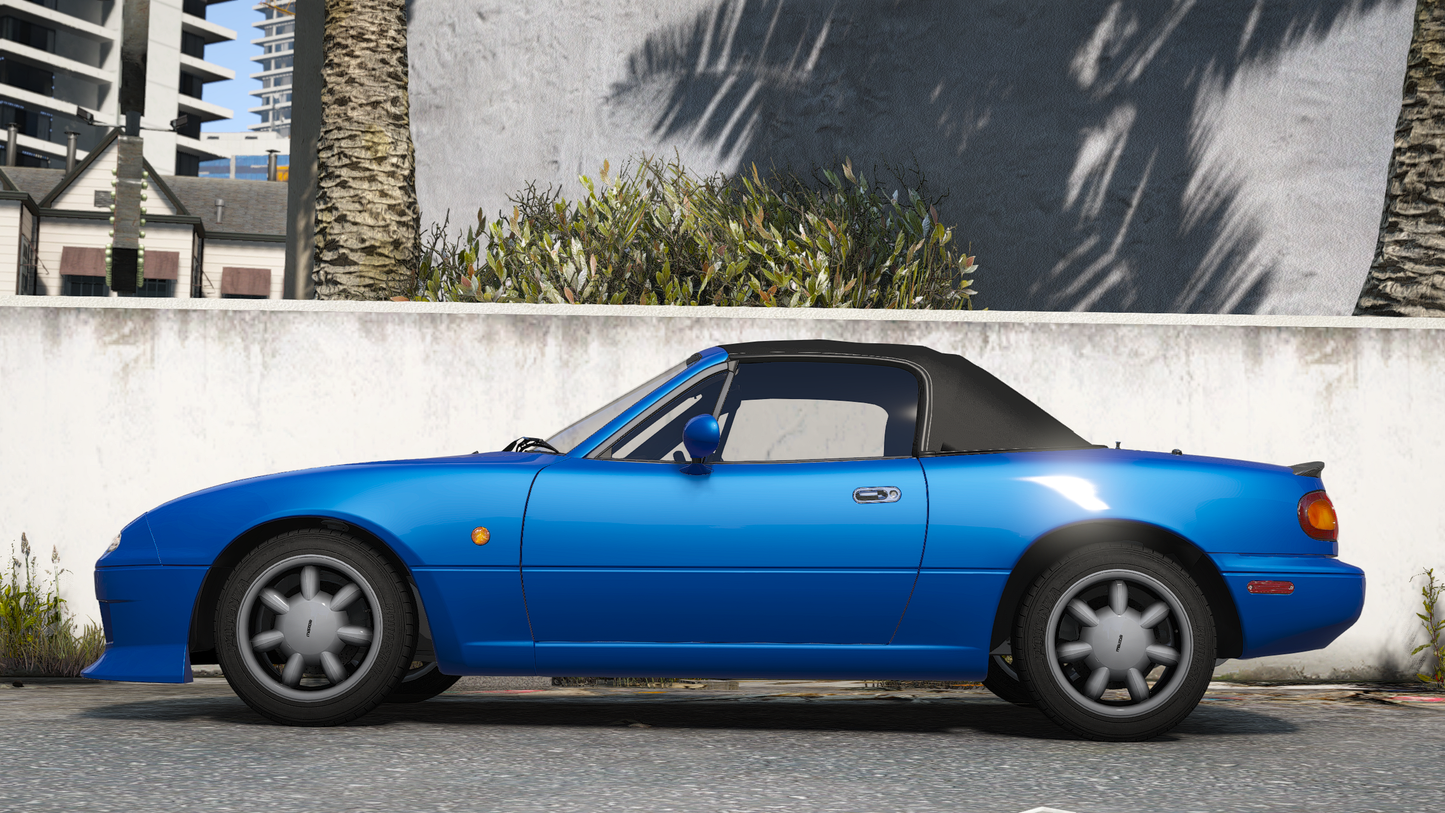 Mazda MX-5 Miata NA 1990 [200+ Tuning / Animated Roof / Liveries / Add-On / LODS / Debadged / FiveM / Replace]