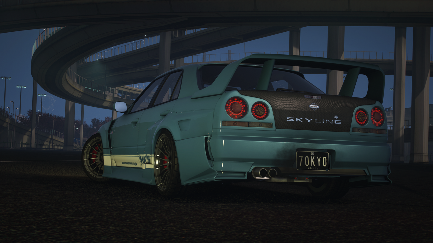 Nissan Skyline ER34 Sedan - GTA 5 & FiveM Car Mod | 200+ Tuning parts