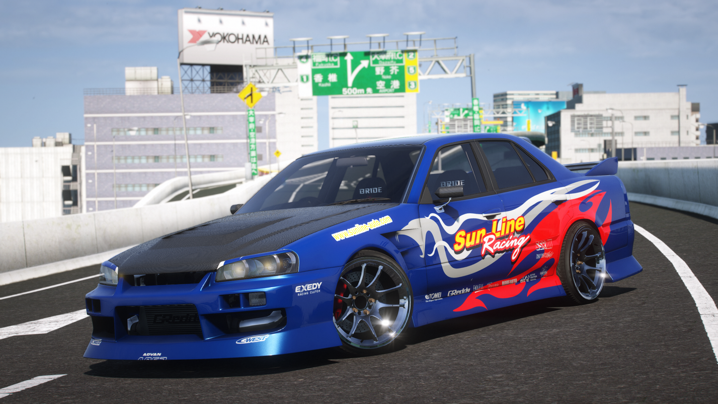 Nissan Skyline ER34 Sedan - GTA 5 & FiveM Car Mod | 200+ Tuning parts