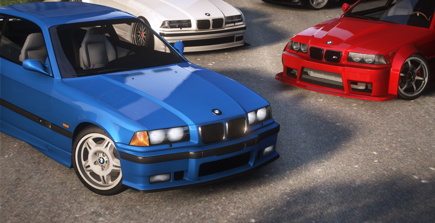 BMW M3 e36 1997 [150+ Tuning / Animated Sunroof / Add-On / Debadged / FiveM / LODS / Replace]