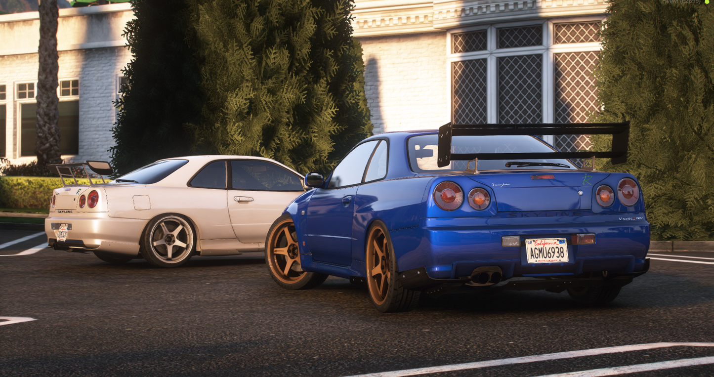 Nissan Skyline GT-R + GT-T R34 Pack [360+ Tuning / 40+ Liveries / Add-On / Debadged / FiveM / LODS]