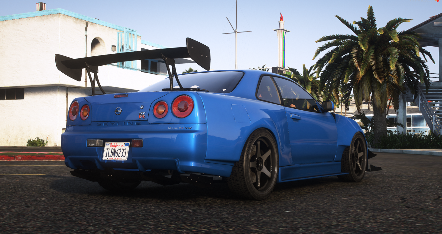Nissan Skyline GT-R + GT-T R34 Pack [360+ Tuning / 40+ Liveries / Add-On / Debadged / FiveM / LODS]