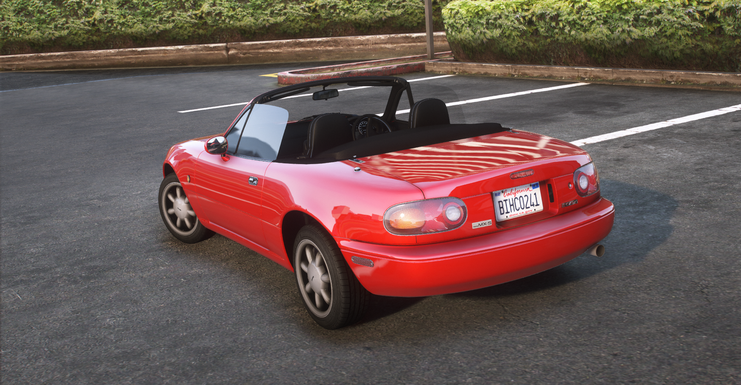 Mazda MX-5 Miata NA 1990 [200+ Tuning / Animated Roof / Liveries / Add-On / LODS / Debadged / FiveM / Replace]